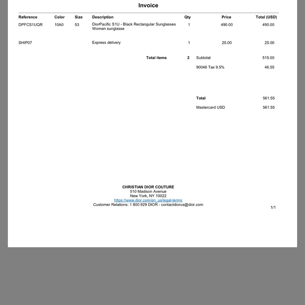 Dior Black Rectangular Sunglasses - image 7